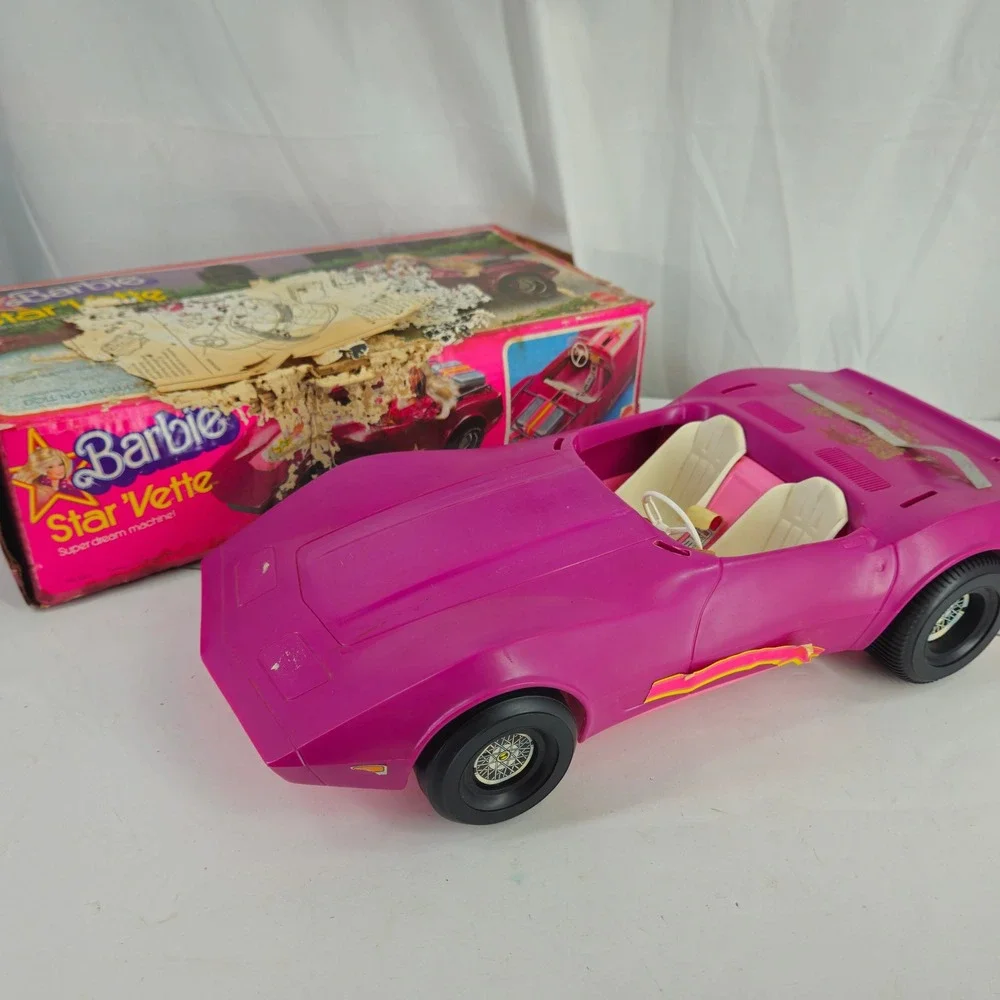 Vintage 1976 Barbie Star 'Vette Corvette Super Dream Machine Pink Car & Box *dmg